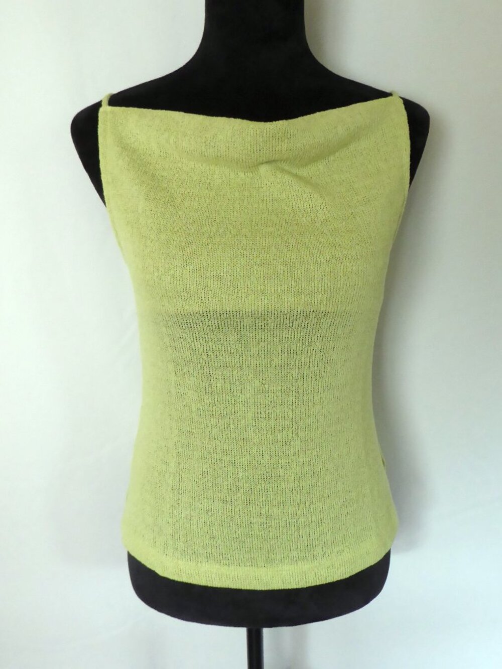 LA BELLE BRAND LIME GREEN SQUARE NECK KNIT TANK TOP LARGE